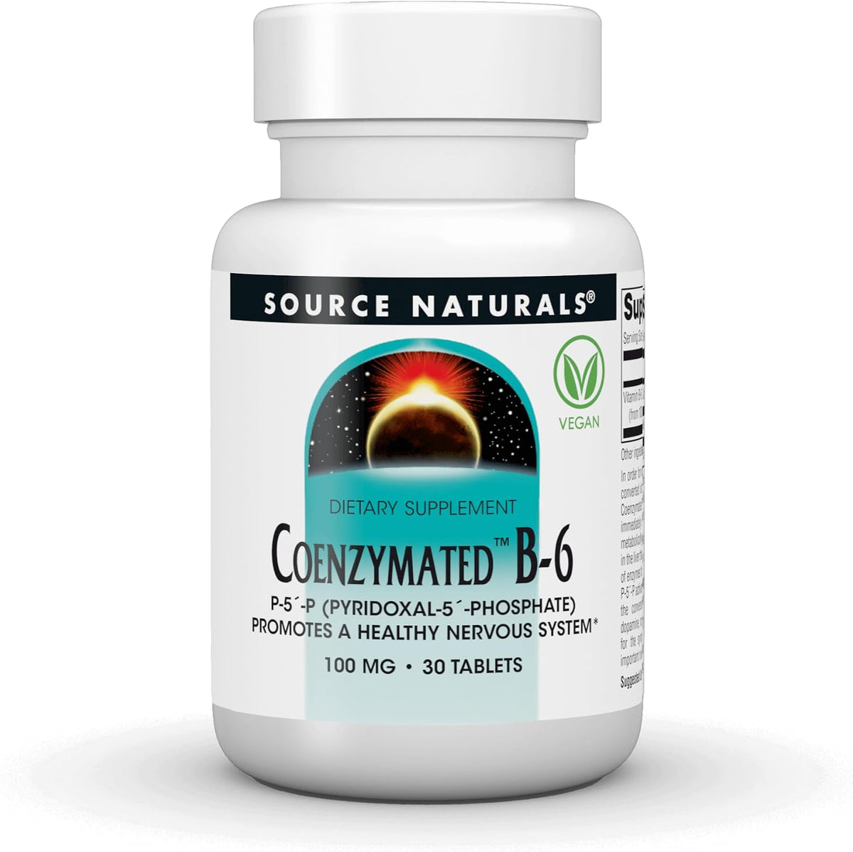 Source Naturals Coenzymated B-6 P-5'-P (Pyridoxal-5'-Phosphate) 100 mg - 30 Tablets - görsel 1