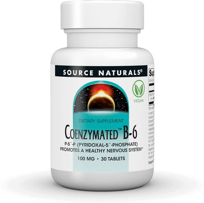 Source Naturals Coenzymated B-6 (P5P) 100 mg, 60 Tablets