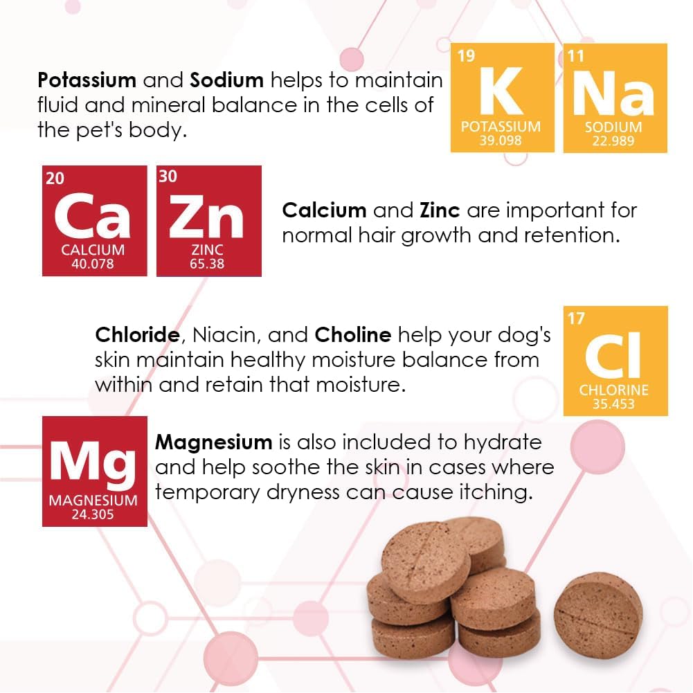 Derm-Tabs Extra Strength Skin & Coat Supplement for Dogs – Omega-3 & 6, Vitamins, Minerals & Antioxidants – 60 Chewable Tablets - görsel 3