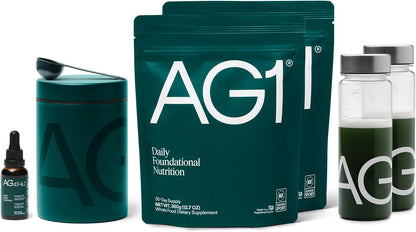 AG1 Greens Powder Supplement | 75 Vitamins, Probiotic and Superfood Blend | Family Value Pack, Classic Formula