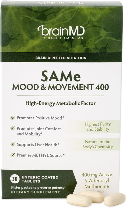 BRAINMD Dr. Amen SAMe Mood & Movement 400 – 30 Tablets