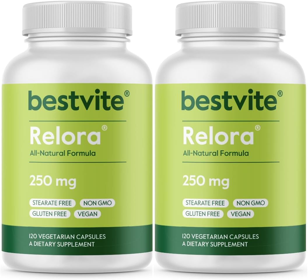 BESTVITE Filler-Free Relora 250mg - 240 Vegetarian Capsules - Stress Support Supplement - görsel 1
