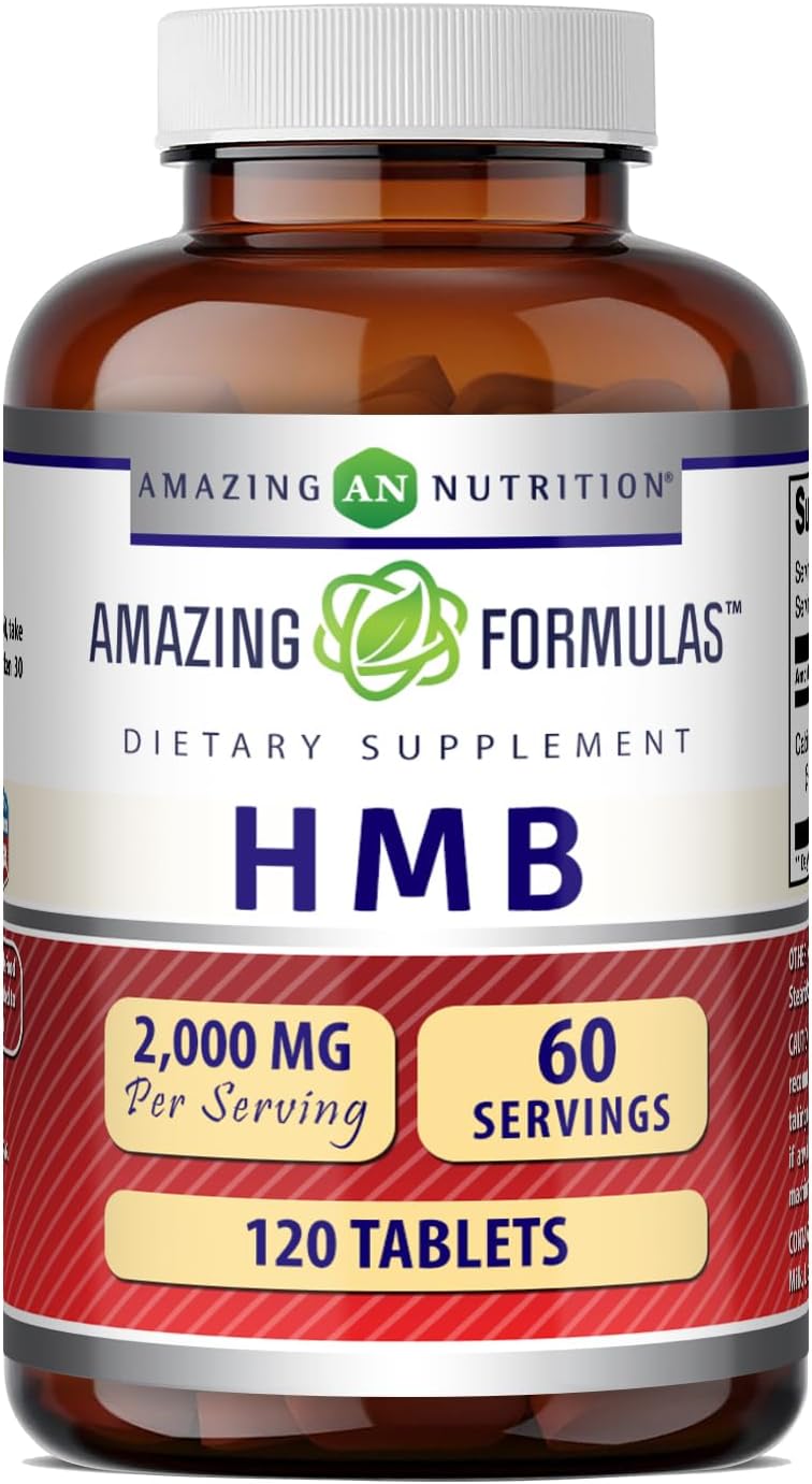 Amazing Formulae HMB (Beta-Hydroxy Beta-Methylbutyrate) Supplement, 2000 mg, 120 Tablets - görsel 1