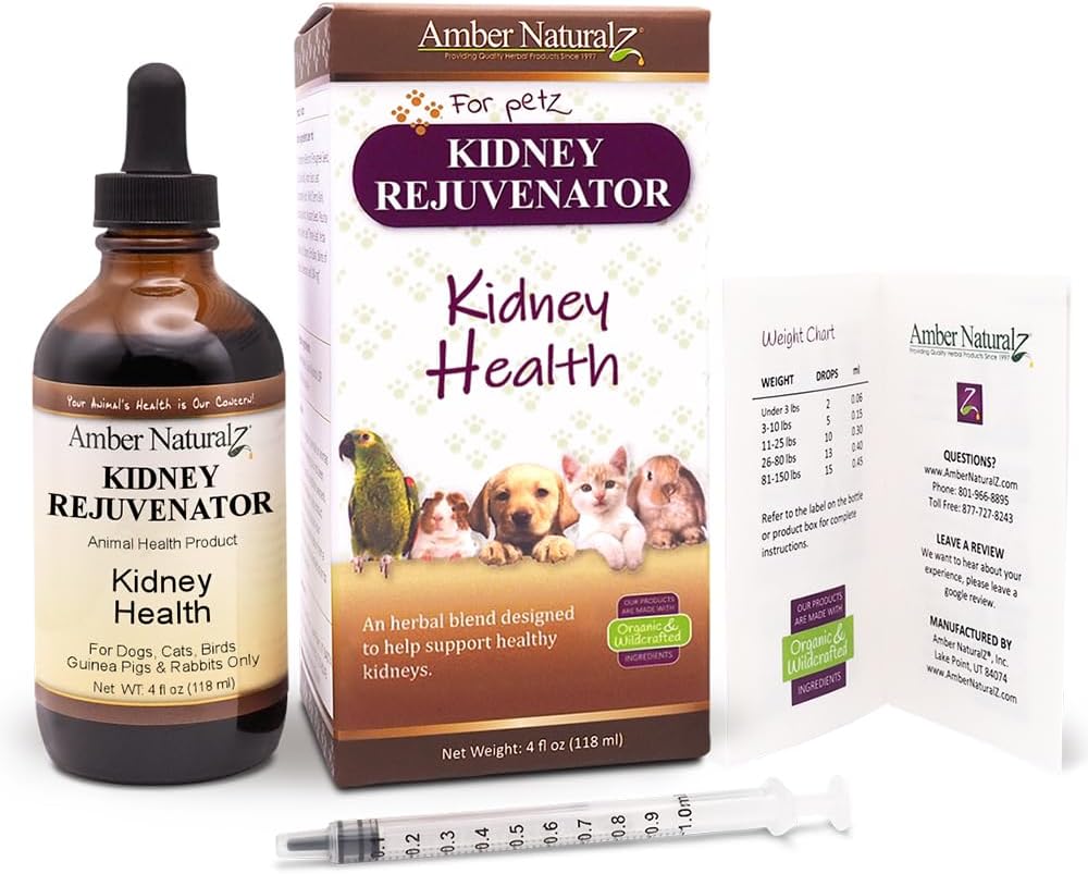 Amber NaturalZ Kidney Rejuvenator Herbal Supplement for Pets – 4 fl oz - görsel 6