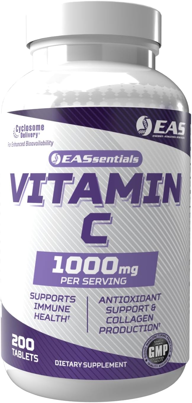 EAS Vitamin C 1000mg | Supports Normal Immune Function & Collagen Formation | High Strength Antioxidant | Enhanced Absorption with Cyclosome Technology | 200 Tablets - görsel 1