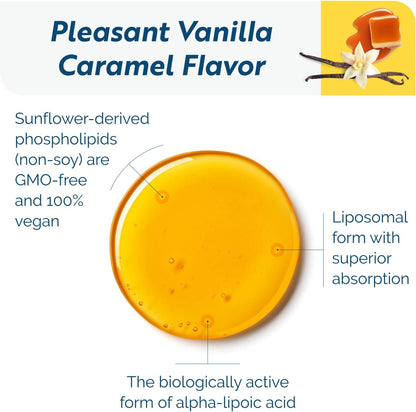 Researched Nutritionals C-RLA Liposomal Vitamin C with R Lipoic Acid, Vanilla Caramel (296 ml) – Image 3