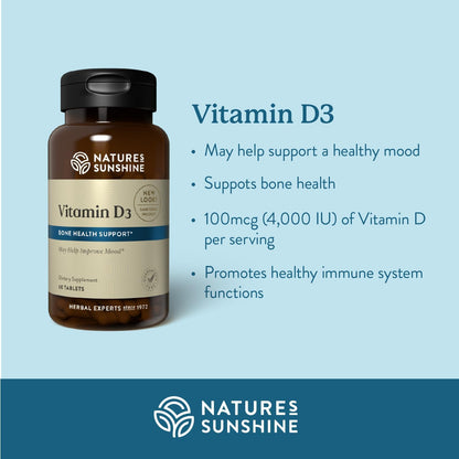 Nature's Sunshine Vitamin D3 100 mcg – 180 Tablets