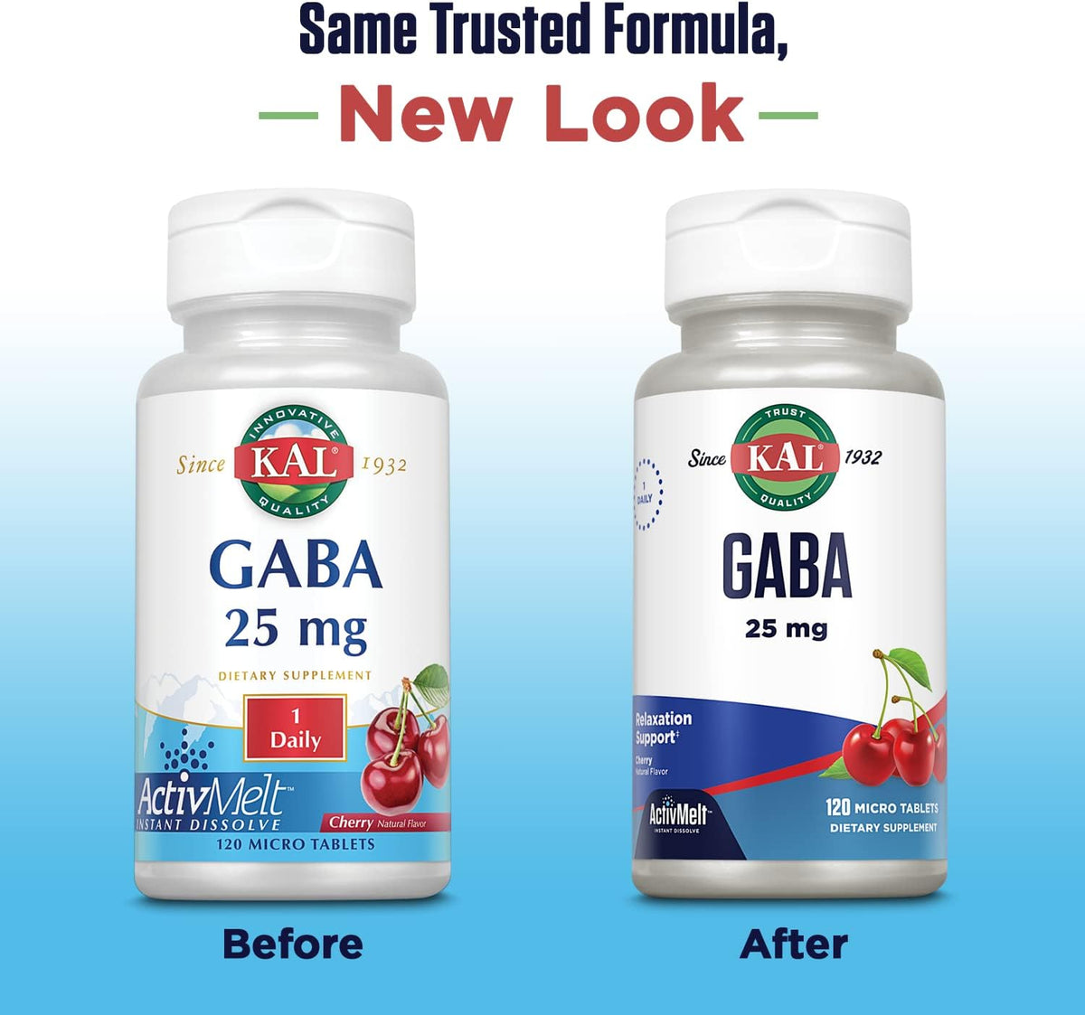 KAL GABA Supplement, Relaxation Support, Natural Cherry Flavour ActivMelt Instant Dissolve, 120 Micro Tablets - görsel 2