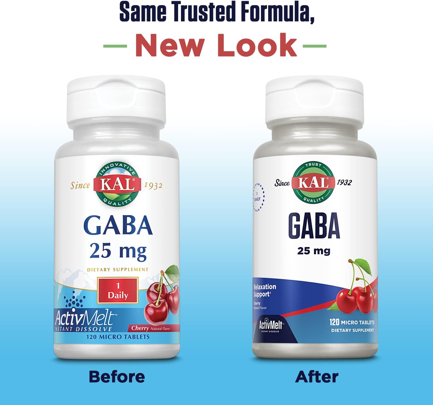 KAL GABA Supplement, Relaxation Support, Natural Cherry Flavour ActivMelt Instant Dissolve, 120 Micro Tablets - görsel 2