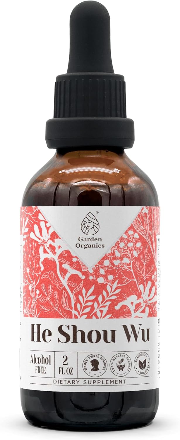 He Shou Wu Alcohol-Free Natural Tincture Extract, Traditional Herbal Support, Liquid Drops Made from 100% He Shou Wu (Polygonum multiflorum) Dried Root (59 ml) - görsel 1