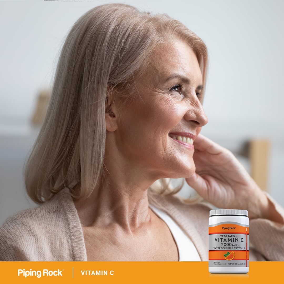 Piping Rock Vitamin C Powder | 2000mg | 24 oz | Water Soluble Crystals | as Ascorbic Acid | Vegetarian, Non-GMO, Gluten-free Supplement - görsel 6