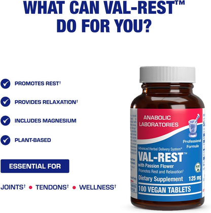 Valerian Root for Sleep and Relaxation – Gentle Magnesium Supplement with Passion Flower – Vegan and non-GMO – 100 Servings