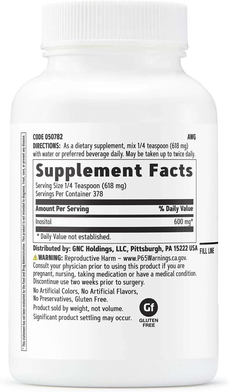 GNC Inositol Powder 600mg, Supports Normal Mental Performance, 378 Servings - görsel 2