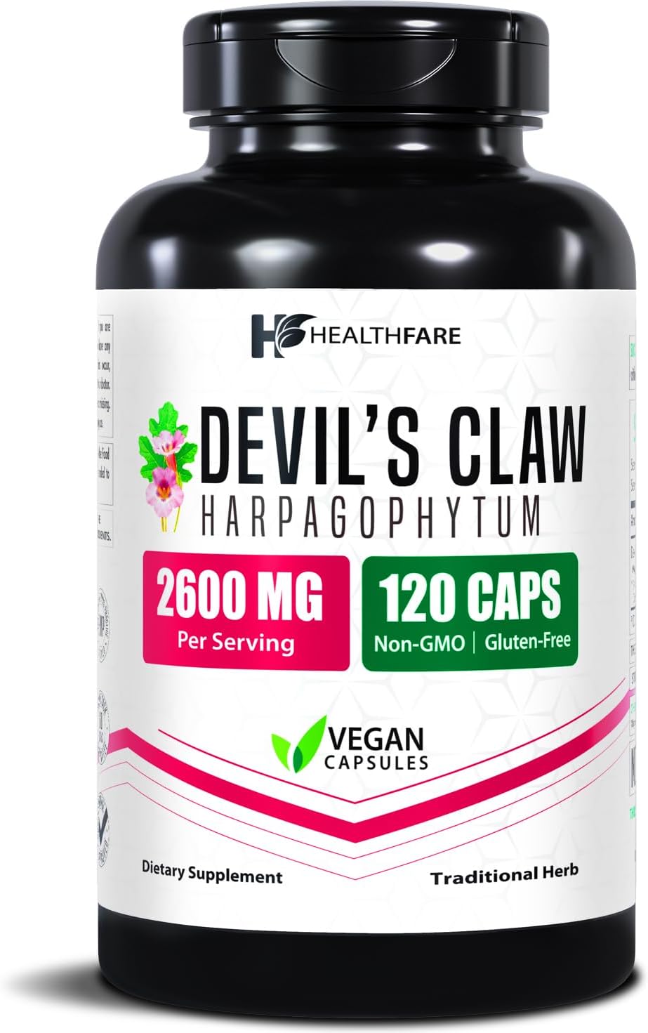 Healthfare Devil's Claw Root Extract 2600mg – 120 Vegan Capsules - görsel 1