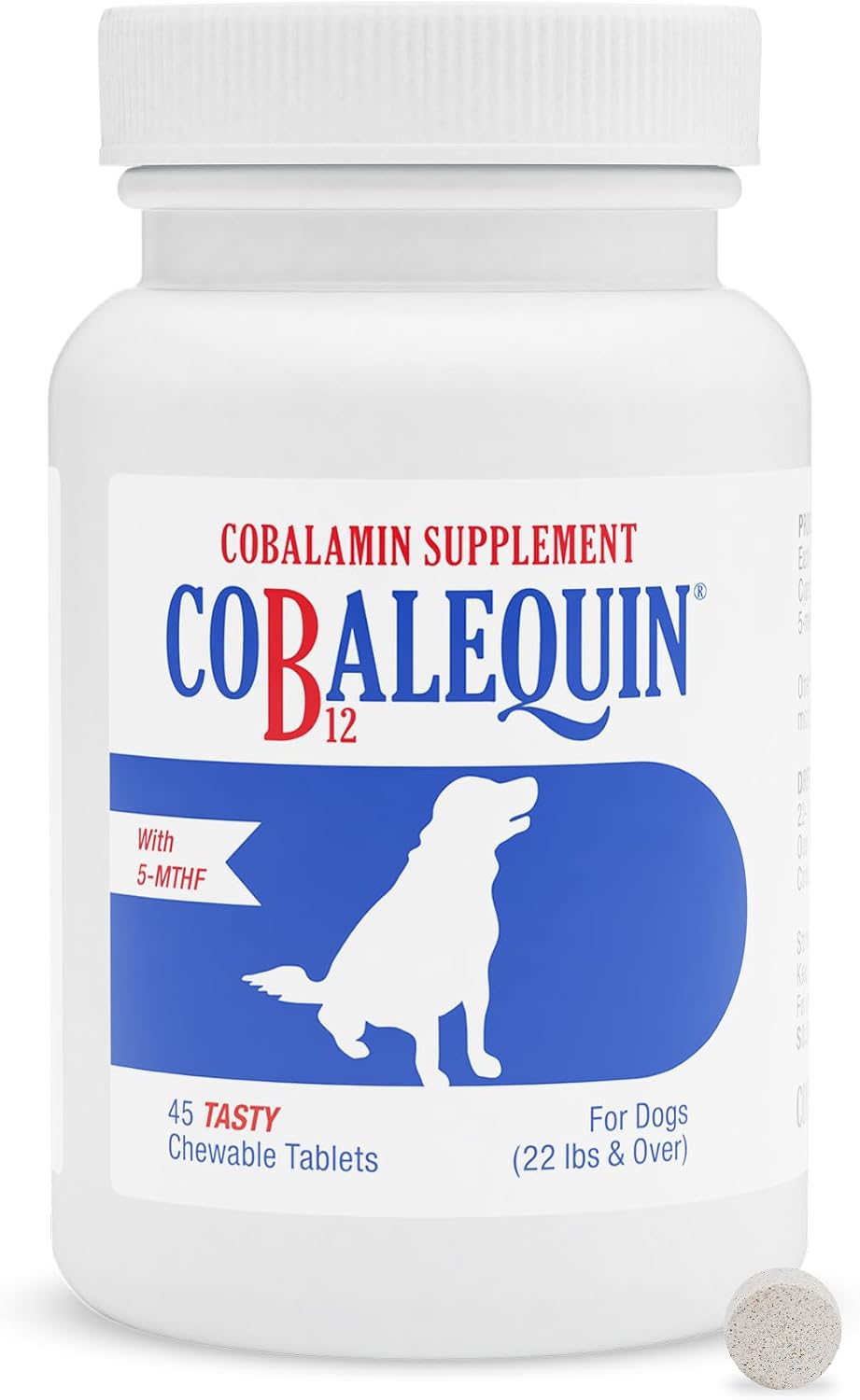 Nutramax Cobalequin B12 for Dogs – Oral Cobalamin Supplement with Folate, 45 Chewable Tablets - görsel 1