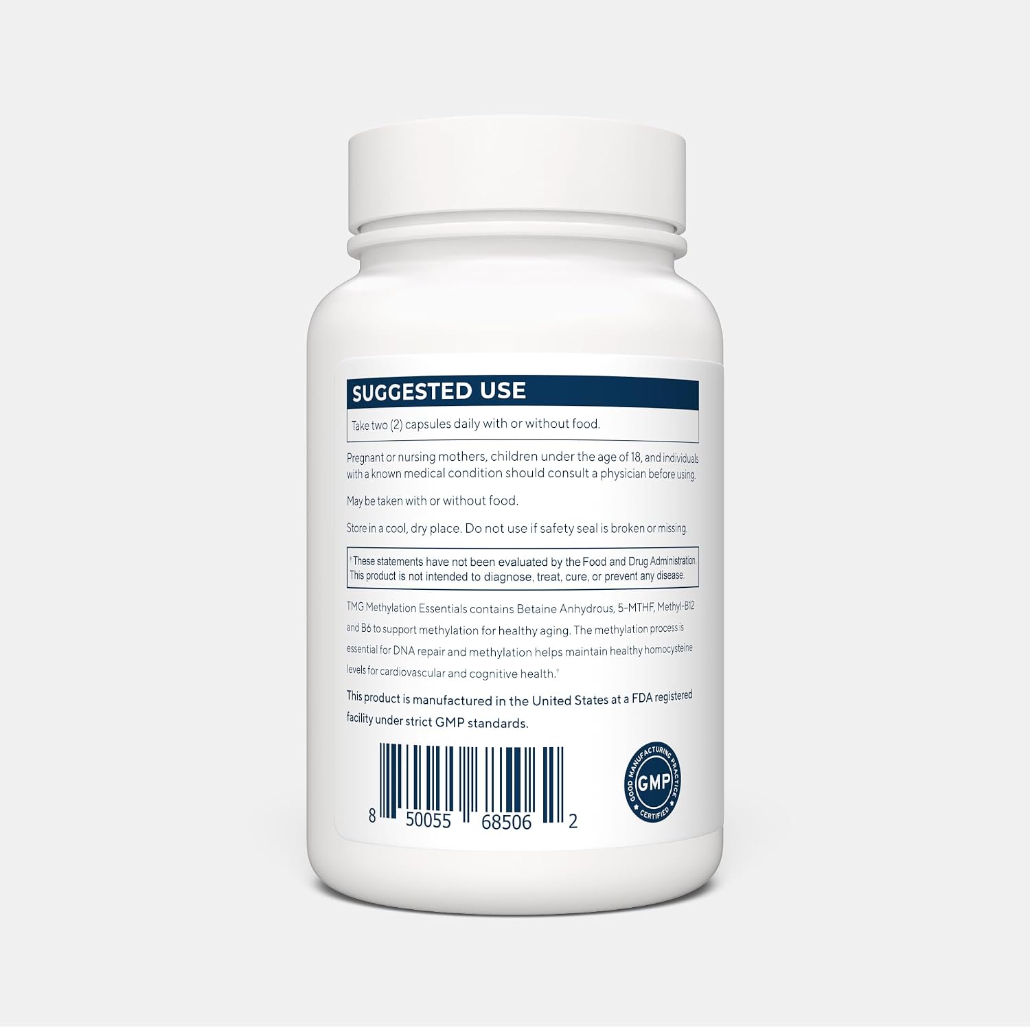 Renue By Science TMG | High Strength TMG Supplement | 120 Trimethylglycine Capsules – 900mg TMG per Serving with Vitamin B12, B6, Folate & Zinc | Made in USA & Third-Party Tested - görsel 2