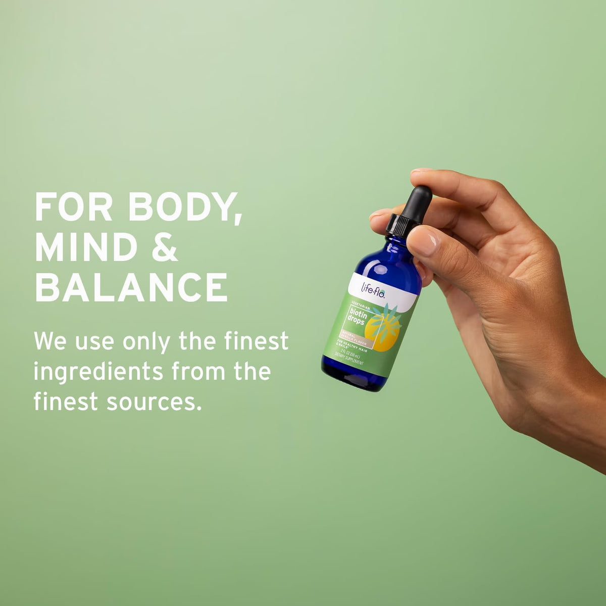 Life-Flo Biotin 10000mcg Drops with Vitamin D3, Liquid Supplement for Hair, Skin & Nails, Natural Vanilla, 60 ml - görsel 4