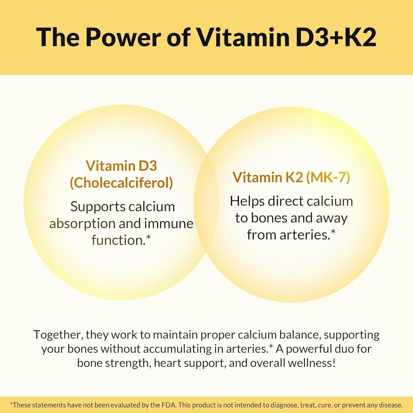 Natural Wellness Vitamin D3 + K2 – High Potency Vitamin D3 2500 IU & K2 MK-7 45 mcg – Supports Bone Strength, Heart Health, Immunity & Metabolism - Vegetarian Supplement - görsel 4