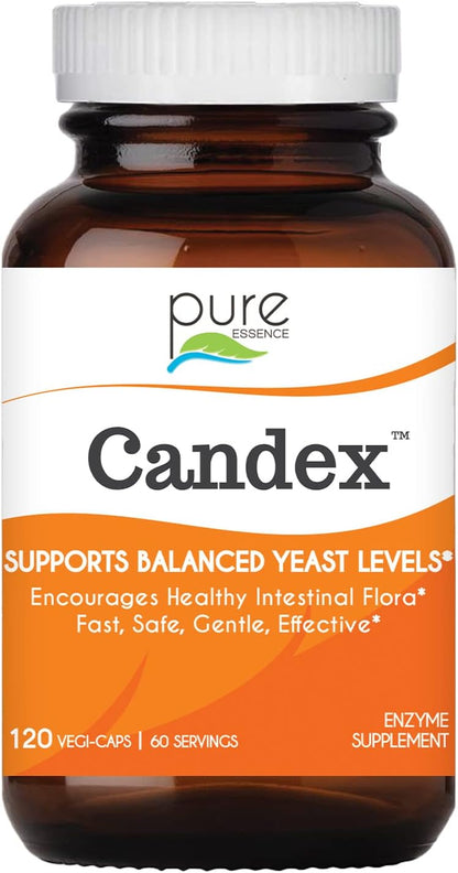 Pure Essence Candex Supplement – Digestive Enzyme Support for Gut Health – 40 Capsules