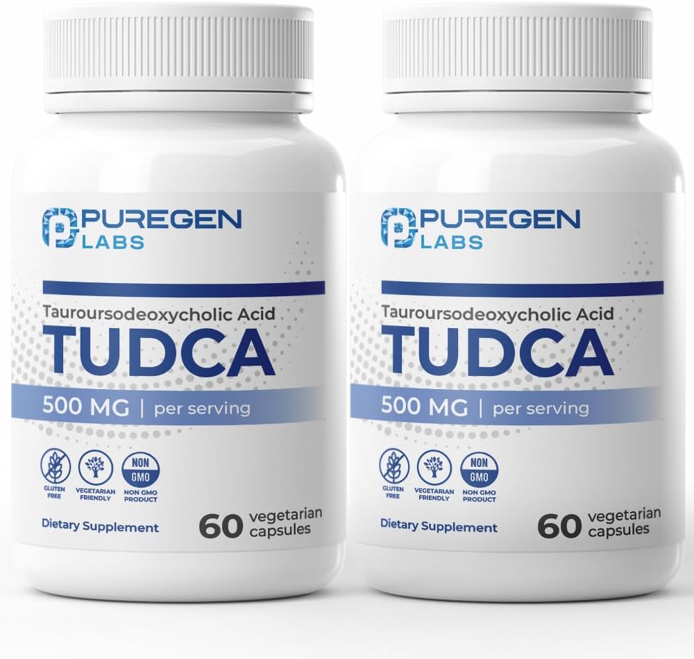 Puregen Labs TUDCA (Tauroursodeoxycholic Acid) 500mg per Serving - Bile Salts Liver Health Support - No Harmful Additives - Non-GMO - Gluten-free - 60 Vegetarian Capsules - görsel 9