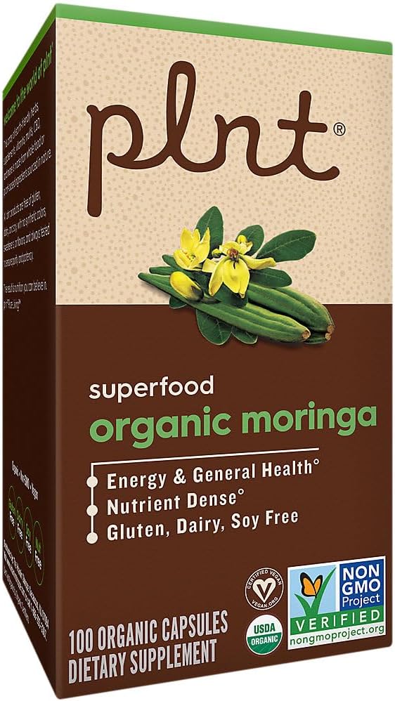 Organic Moringa Superfood for Energy Support - 1,000 mg (100 Capsules) - görsel 5