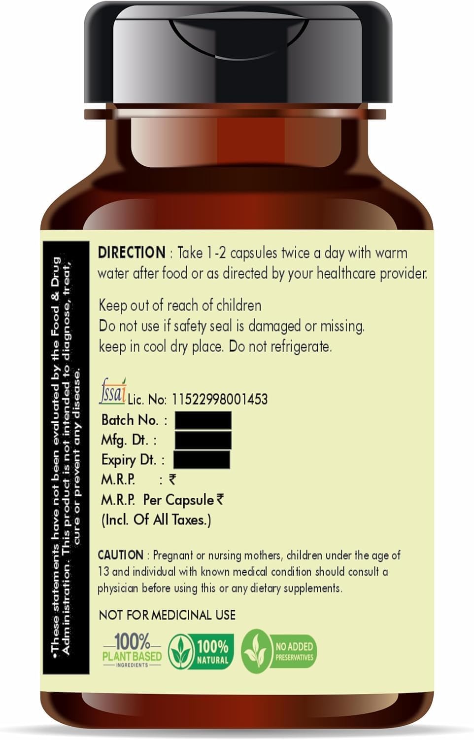 Papaya Extract 500 mg – 60 Vegetarian Capsules | Carica Papaya | All Natural | 100% Vegan | Gluten-free - görsel 3
