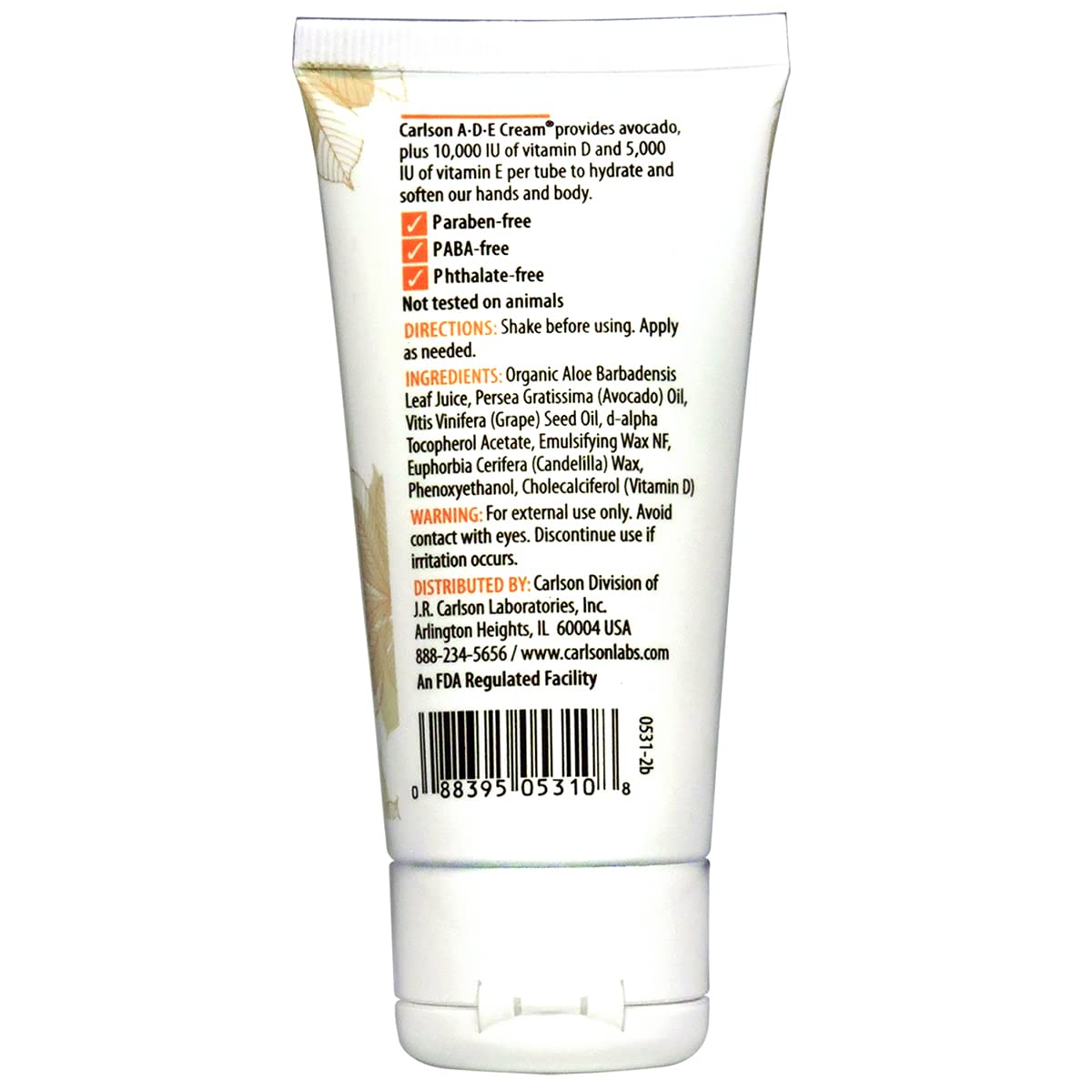 Carlson - ADE Hand and Body Cream, Avocado Oil, 10000 IU Vitamin D, 5000 IU Vitamin E, Unscented, 60 g - görsel 2