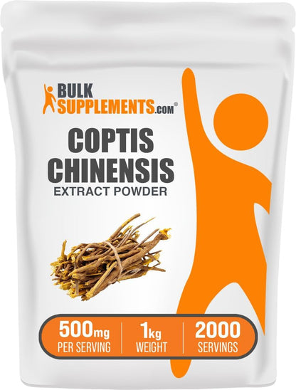 BulkSupplements Coptis Chinensis Extract Powder – Golden Thread Supplement, Herbal Supplement – Vegan & Gluten-free, 500mg per Serving, 1kg (Pack of 5)