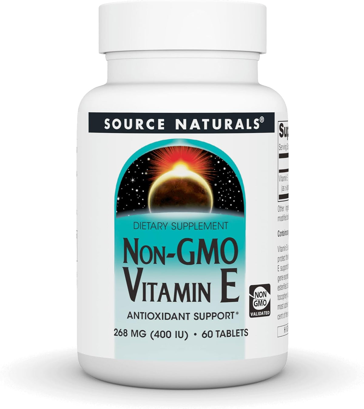 Source Naturals Non-GMO Vitamin E, 400 IU (268 mg) Antioxidant Support – 60 Tablets - görsel 1