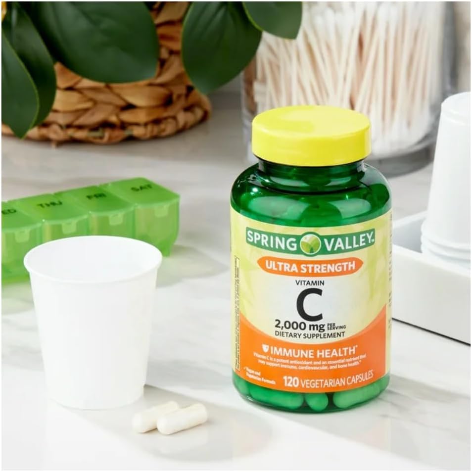 Spring Valley Ultra Strength Vitamin C Capsules - 2000 mg - 120 Capsules - görsel 3