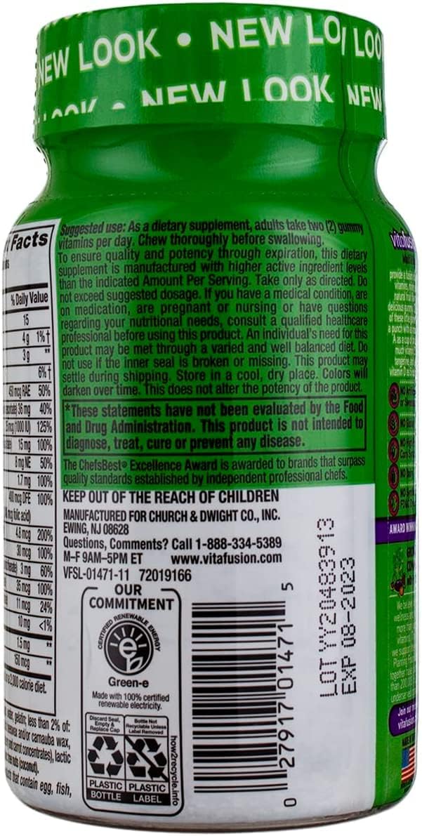 Vitafusion MultiVites Gummy Vitamins for Adults - 2 Pack (70 Gummies per Bottle, Berry, Peach & Orange) - görsel 3