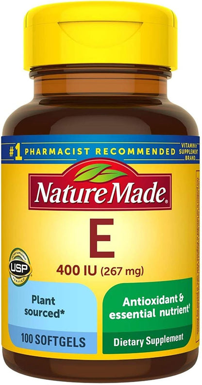 Nature Made Vitamin E 400 IU Softgels 100 Capsules (Pack of 2)