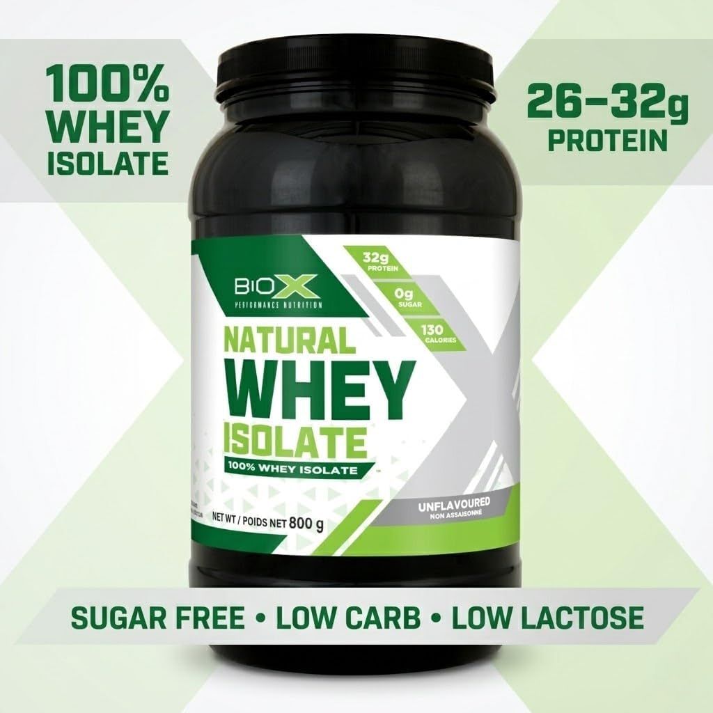 BioX Natural Whey Isolate - Unflavoured Whey Protein Isolate Powder - 32g Protein, Sugar Free, Carb Free, Low Lactose - 1.8kg - görsel 3