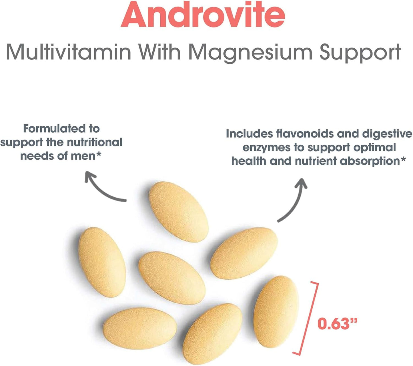 Optimox Androvite for Men - Magnesium Food Supplement 500mg, Multivitamin & Multimineral, Calcium-Free - 180 Tablets - görsel 5