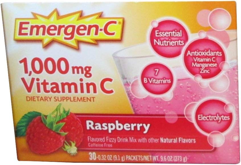 Emergen-C Raspberry Vitamin C Supplement - 30 Sachets (Pack of 4) - görsel 1