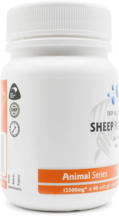 Deep Blue Health New Zealand Sheep Placenta with Grape Seed Extract and Vitamin E - 60 Softgels