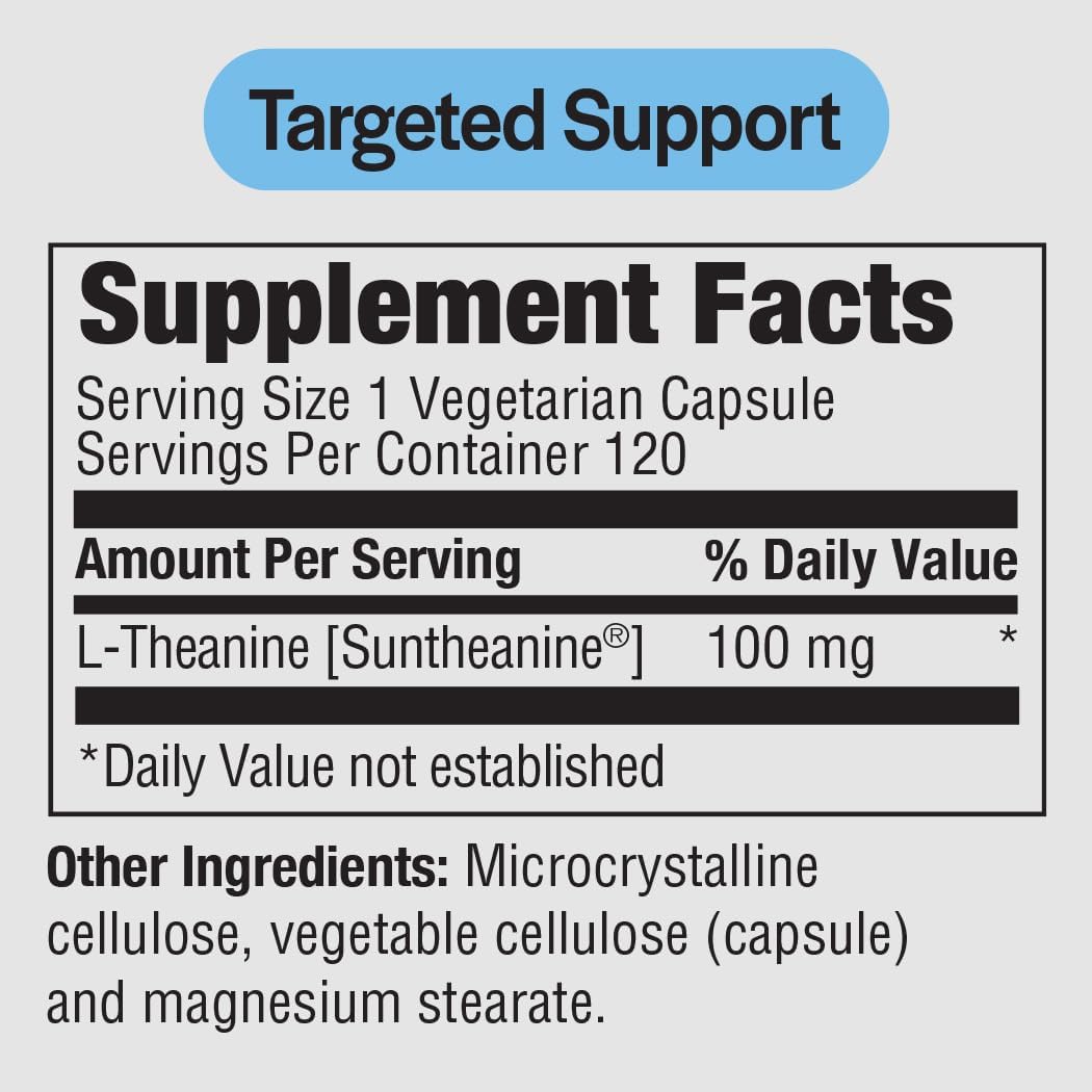 PureFormulas L-Theanine 100 mg, Stress Relief & Focus Support, 60 Vegetarian Capsules - görsel 2