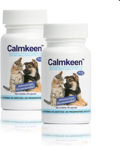 Calmkeen 75 mg Behaviour Support Capsules for Small Dogs & Cats (120 Capsules)