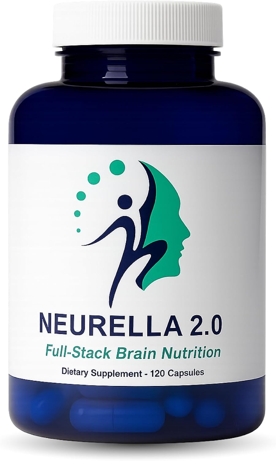 Neurella 2.0 Nootropic Brain Supplement – Adult Cognitive Health & Neuro Support, Brain Supplements for Memory and Focus with NAC Supplement, Ashwagandha & B12 Vitamins for Women and Men, 120 Capsules - görsel 1