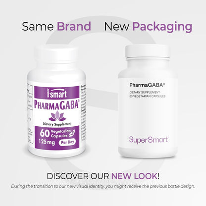 Supersmart Pharma GABA 125mg – Patented Natural GABA Food Supplement – 60 Capsules