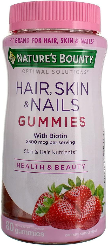 Nature's Bounty Optimum Solutions Hair, Skin and Nails Gummies - Pack of Two (160 Gummies)