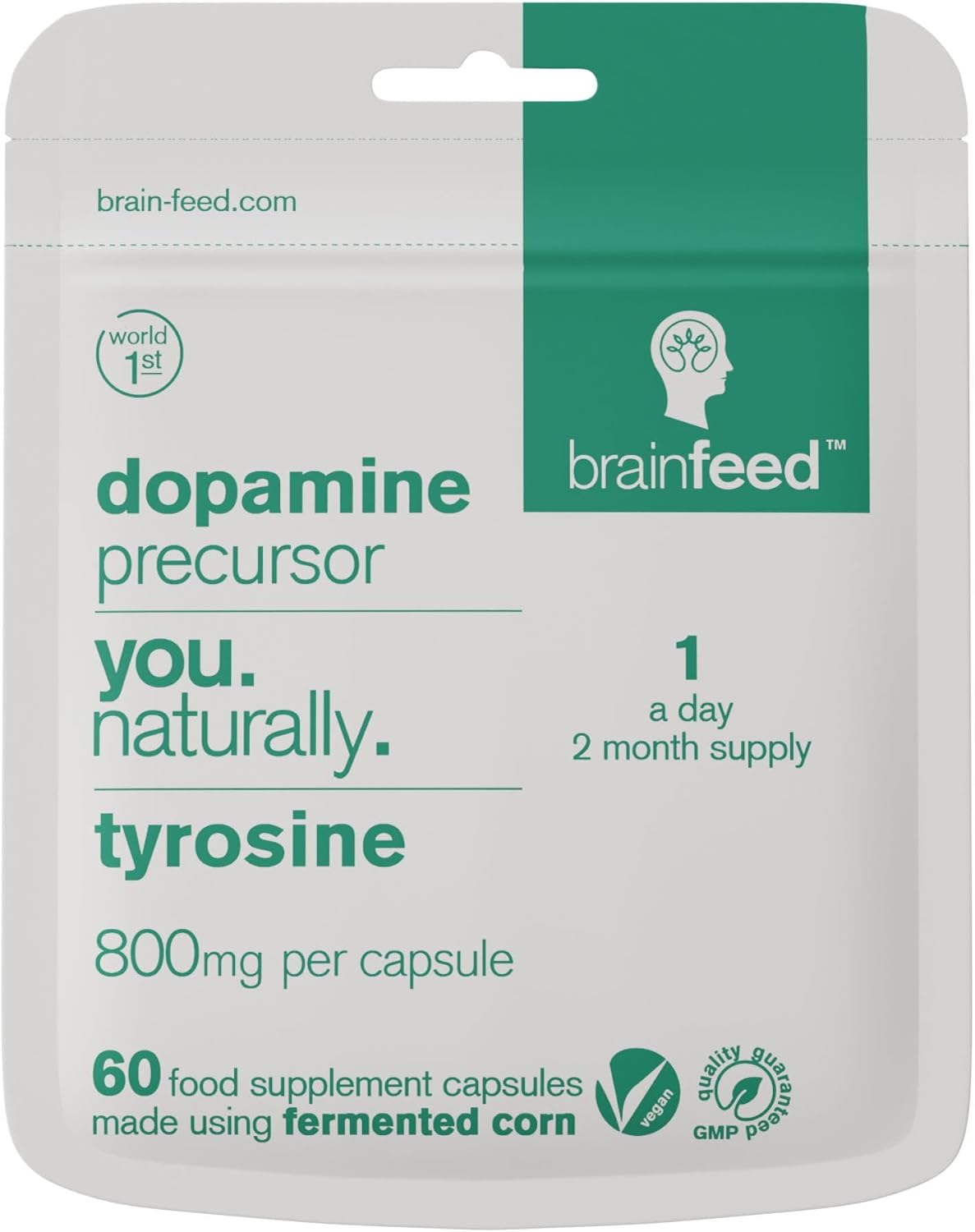 Dopamine Support Supplement with L-Tyrosine 800mg - 60 Capsules - görsel 1