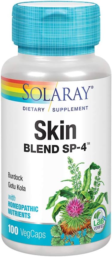 SOLARAY Skin Blend SP-4 | Herbal Blend with Cell Salt Nutrients to Support Healthy Skin | Non-GMO, Vegan | 100 Veg Capsules