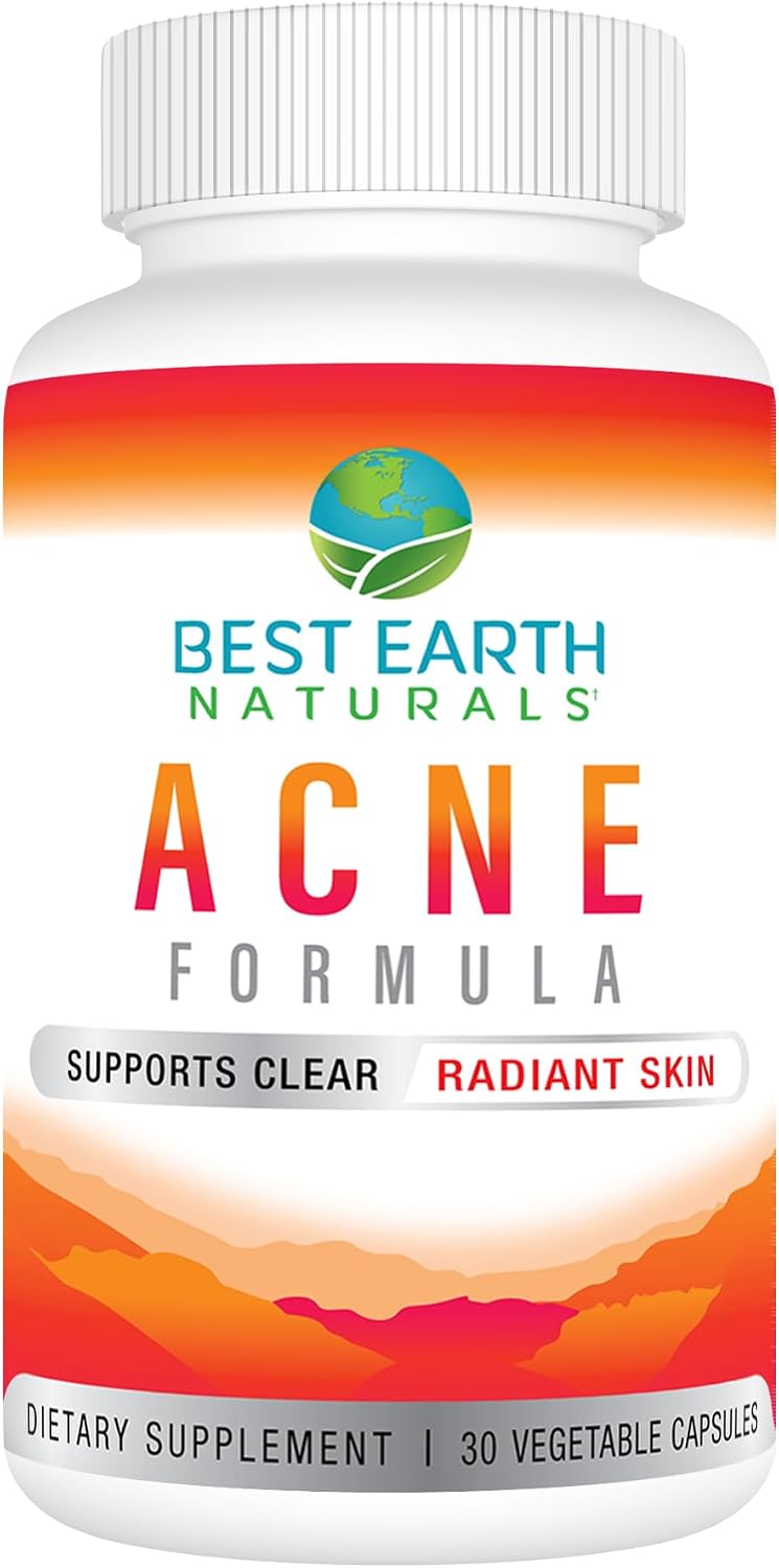 Best Earth Naturals Clear Skin Acne Support Supplement Capsules – 30-Day Supply - görsel 1