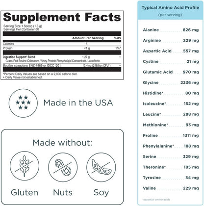 Ancient Nutrition Colostrum Superfood Powder - Grass-Fed Bovine Colostrum for Gut & Immune Support, Unflavoured, 60 Servings