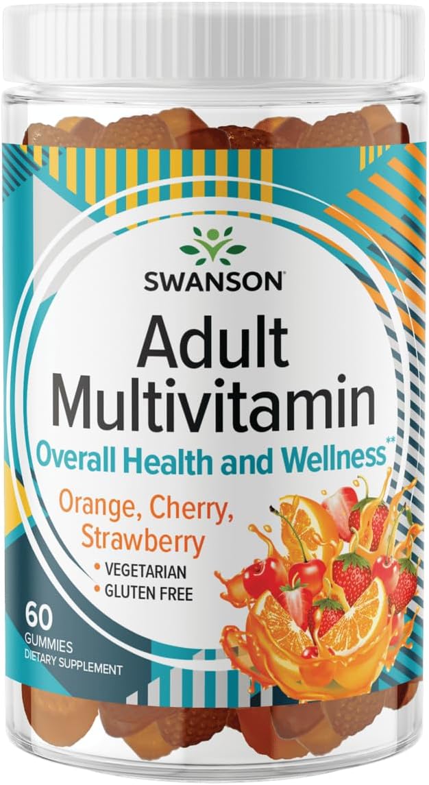 Swanson Mixed Fruit Multivitamin Gummies for Adults - 60 Count - görsel 1