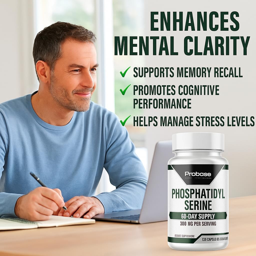 Probase Nutrition Phosphatidylserine 300mg Food Supplement for Cognitive Function - 120 Capsules - görsel 6