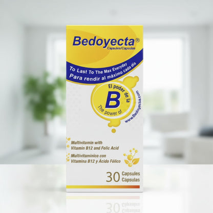 Bedoyecta Multivitamin with Iron, Folic Acid, Vitamin C, B1, B2, B9, and B12, 30 Capsules