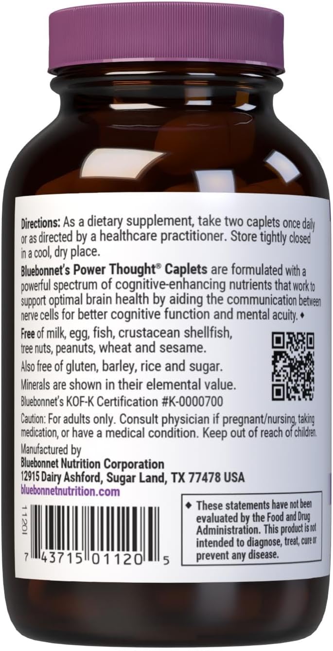 BlueBonnet Power Thought Supplement, 60 Caplets - görsel 3