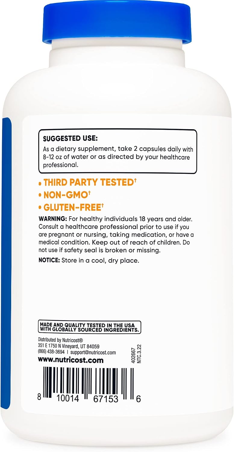 Nutricost Vitamin C with Zinc Capsules - 1000mg Vitamin C & 45mg Zinc, Non-GMO, Gluten-free, 3 Pack - görsel 3